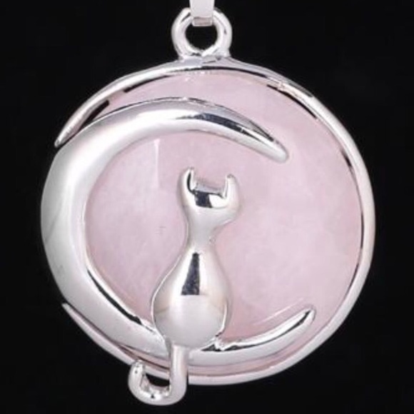 Gemstone necklace white gold with 925 Silver chain - Picture 5 of 9